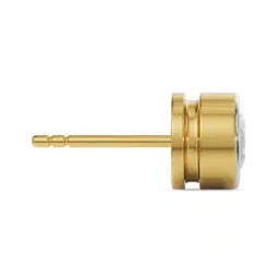 emori Men Yellow Gold Round Solitaire Stud Earrings image 3