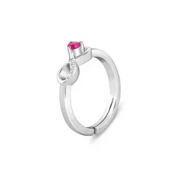 giva Women Sterling Silver Loving Eternity Adjustable Ring image 3