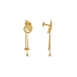bhima jewels Women Yellow Gold Peacock Designed Drop Earrings image 3