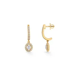 p n gadgil jewellers Women Yellow Gold Starlit Loop Dangler Earrings image 3