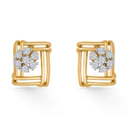 p n gadgil jewellers Women Yellow Gold Lattice Glow Diamond-Studded Necklace & Earring Set image 3