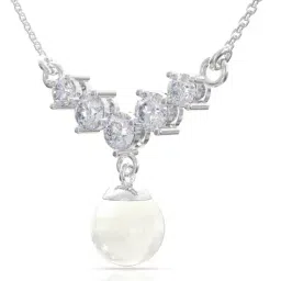 anayra Women Sterling Silver Pearl Pendant with Chain image 3