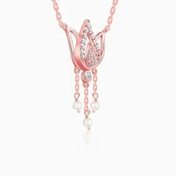 giva Women Sterling Silver Rose Gold-Plated Kamala Necklace image 3