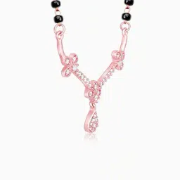 giva Women Sterling Silver Rose Gold-Plated Harmony Drop Mangalsutra image 3
