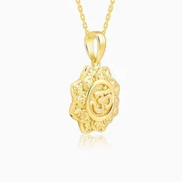 giva Men Sterling Silver Gold-Plated Unique Om Pendant with Chain image 3
