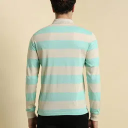allen solly Men Striped Regular Fit Polo T-Shirt image 3