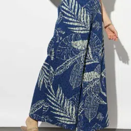 svrnaa by azorte Printed Schiffli Pallazo Pant image 3