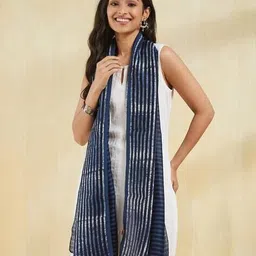 fabindia Women Regular Fit Stripes Stole image 3