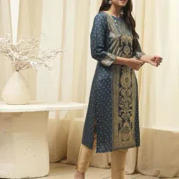 biba Women Printed A-Line Kurta image 3