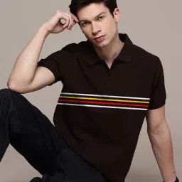 buda jeans co Men Striped Regular Fit Polo T-Shirt image 3