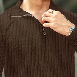 kajaru x ag Men Patterned Regular Fit Polo T-Shirt with Zipper image 3