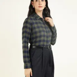 hancock Women Checked Regular Fit Shirt image 3