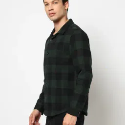 yousta Men Tweed Checked Regular Fit Shacket image 3