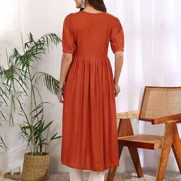 bikasaab Women Embroidered Flared Kurta image 3