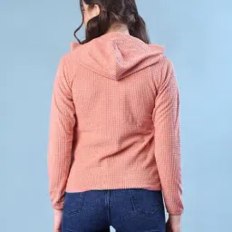 v-mart Women Zip-Front Hoodie with Insert Pocket image 3