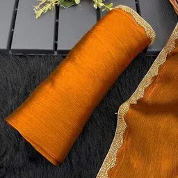 besucher Women Saree with Contrast Lace Border image 3