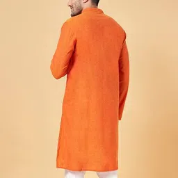 indus route by pantaloons Men Cotton Regular Fit Long Kurta image 3