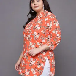 tissu Women Floral Print Straight Kurti  image 3
