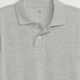 gap kids V-ss pique polo lt. grey xl image 3
