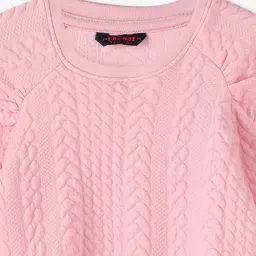 kg frendz Girls Embossed Regular Fit Round-Neck Sweatshirt image 3