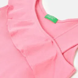 united colors of benetton Printed A-Line Dress with Ruffle Accent image 3