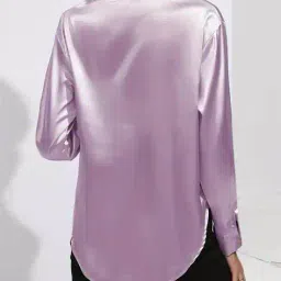 indo Women Loose Fit Satin Shirt image 3