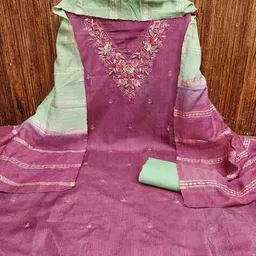 svaraa Women Embellished 3-Piece Unstitched Dress Material image 3