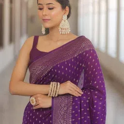 anjaneya sarees Women Banarasi Silk Saree image 3