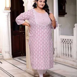 swasti Women Printed Straight Kurta with 3/4th Sleeves image 3