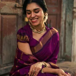 juhi collection Women Saree with Contrast Zari Border image 3