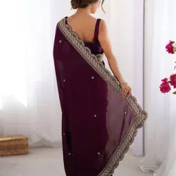 saree mall Embellished Design Sequins Vichitra Silk Saree  image 3