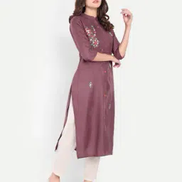 4u fashion Women Straight Kurta with 3/4th Sleeves image 3