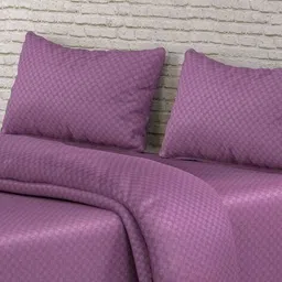 trance home linen 300 TC Checked Single Fitted Bedsheet with Pillow Cover image 3