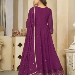 zeelpin Women Embroidery Semi-stitched Dress Material image 3