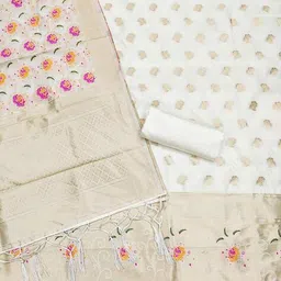 svaraa Women Floral Woven 3-Piece Unstitched Dress Material image 3