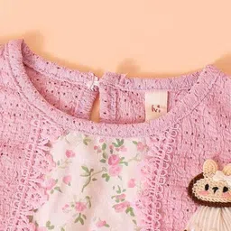 hopscotch Girls Floral Print Fit and Flare Dress image 3