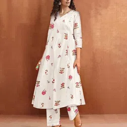 keri perry Women Floral Print A-line Kurti image 3
