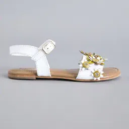 hopscotch Girls Open-Toe Slingback Sandals with Floral Applique image 3