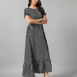 raiyani enterprise x ag Women Striped Fit & Flare Dress  image 3