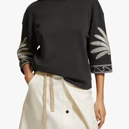 scotch & soda Embroidered Regular Fit Round-Neck Sweatshirt image 4