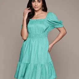 label ritu kumar Embroidered Fit & Flare Dress image 4