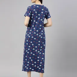kryptic Butterfly Print Round-Neck Nightgown image 4