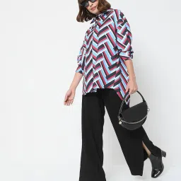 vero moda Chevron Print Slim Fit Shirt image 4