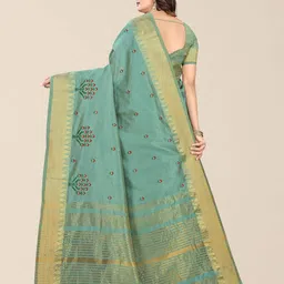 serona fabrics Floral Embroidered Saree with Zari Border image 4