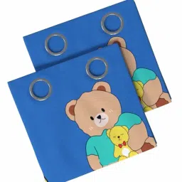 chhavi india Set of 2 Teddy Bear Print Door Curtains with Eyelet Header image 4
