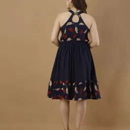 daevish Leaf Print Sleeveless Fit & Flare Dress image 4