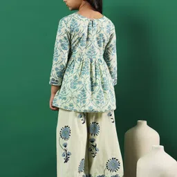 readiprint Floral Print A-Line Kurta Palazzo Set image 4