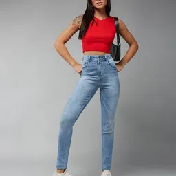 dolce crudo Women Slim Jeans with Insert Pocket image 4