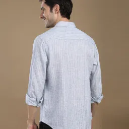 crocodile Men Striped Regular Fit Shirt with Patch Pocket image 4