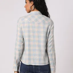 buda jeans co Plaid Checked Relaxed Fit Cotton Shirt image 4